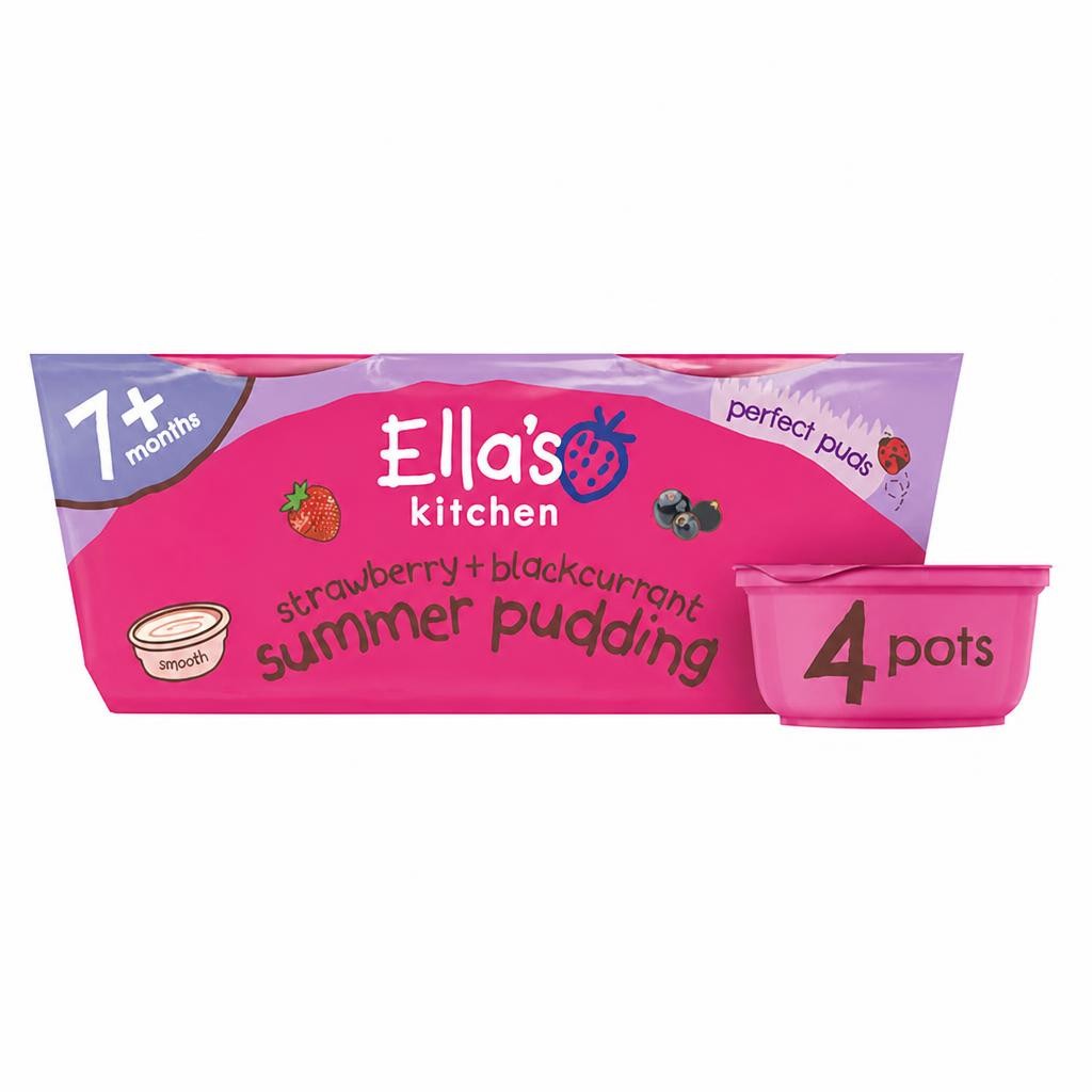 Ella's Kitchen Strawberry + Blackcurrant Summer Pudding 7 Months+ 4x80g