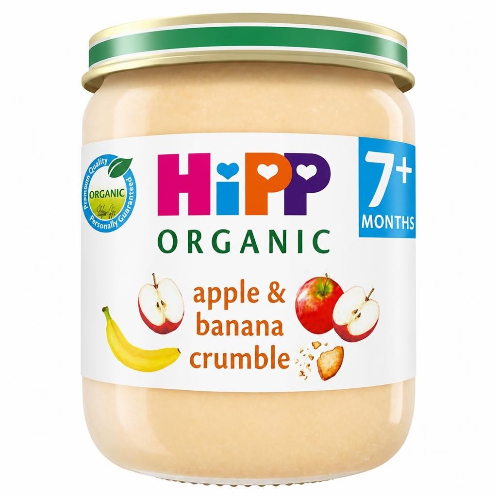 HiPP Organic Apple & Banana Crumble Baby Food Jar 7+ Months 160g