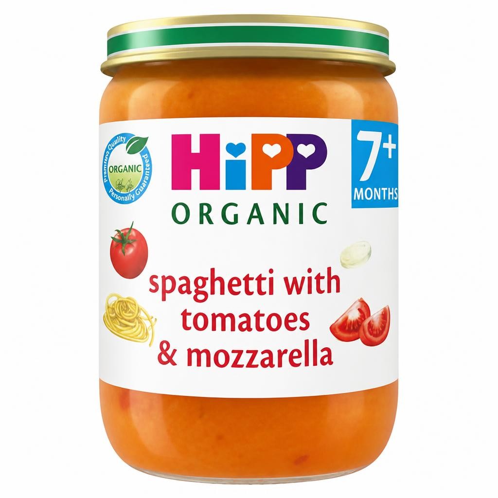 HiPP Organic Spaghetti with Tomatoes & Mozzarella Baby Food Jar 7+ Months 190g