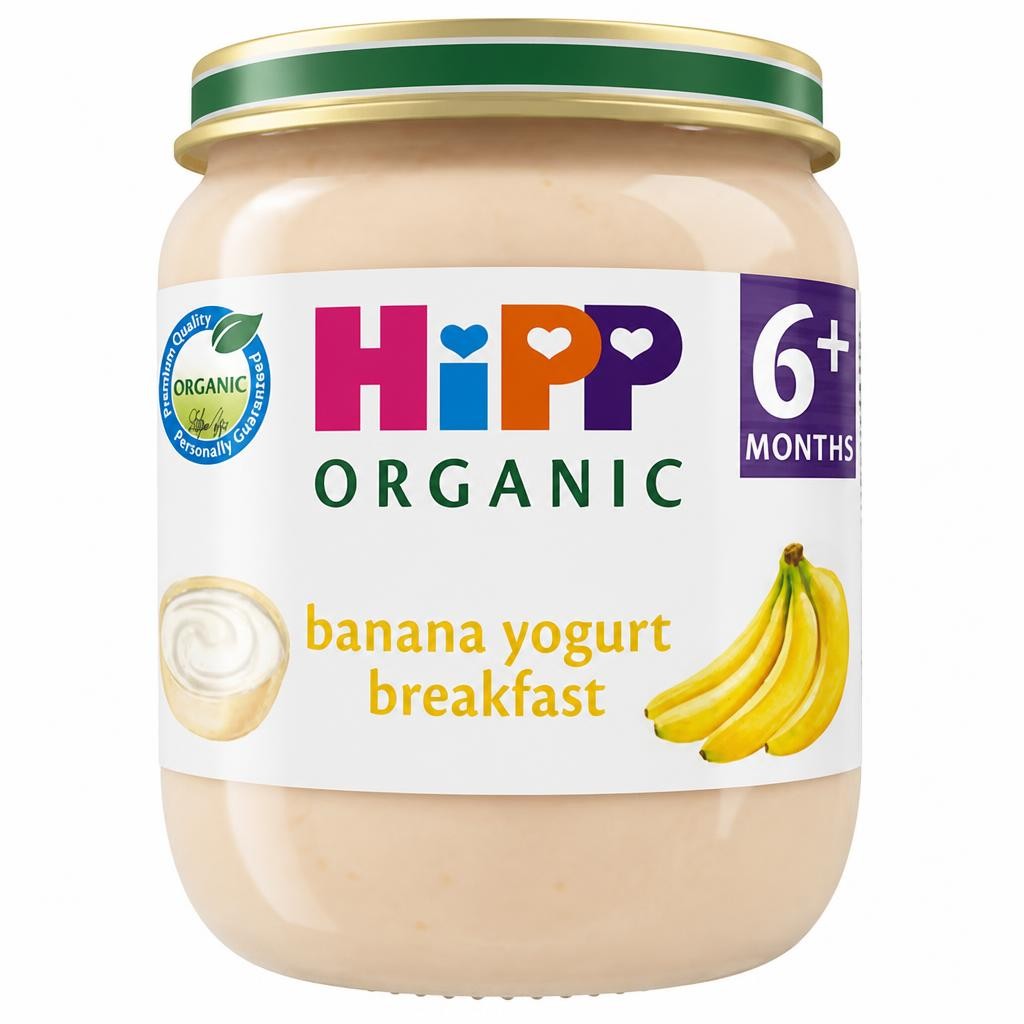 HiPP Organic Banana Yogurt Breakfast Baby Food Jar 6+ Months 125g