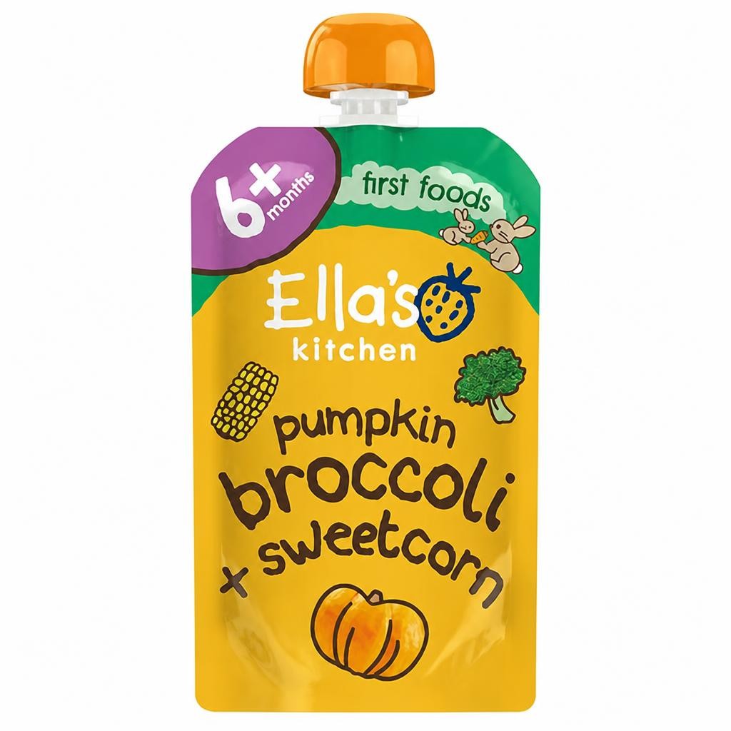 Ella's Kitchen Organic Pumpkin, Broccoli & Sweetcorn Baby Food Pouch 4+ Months 120g