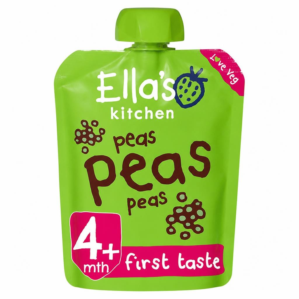 Ella's Kitchen Organic Peas First Tastes Baby Food Weaning Pouch 4+ Months 70g