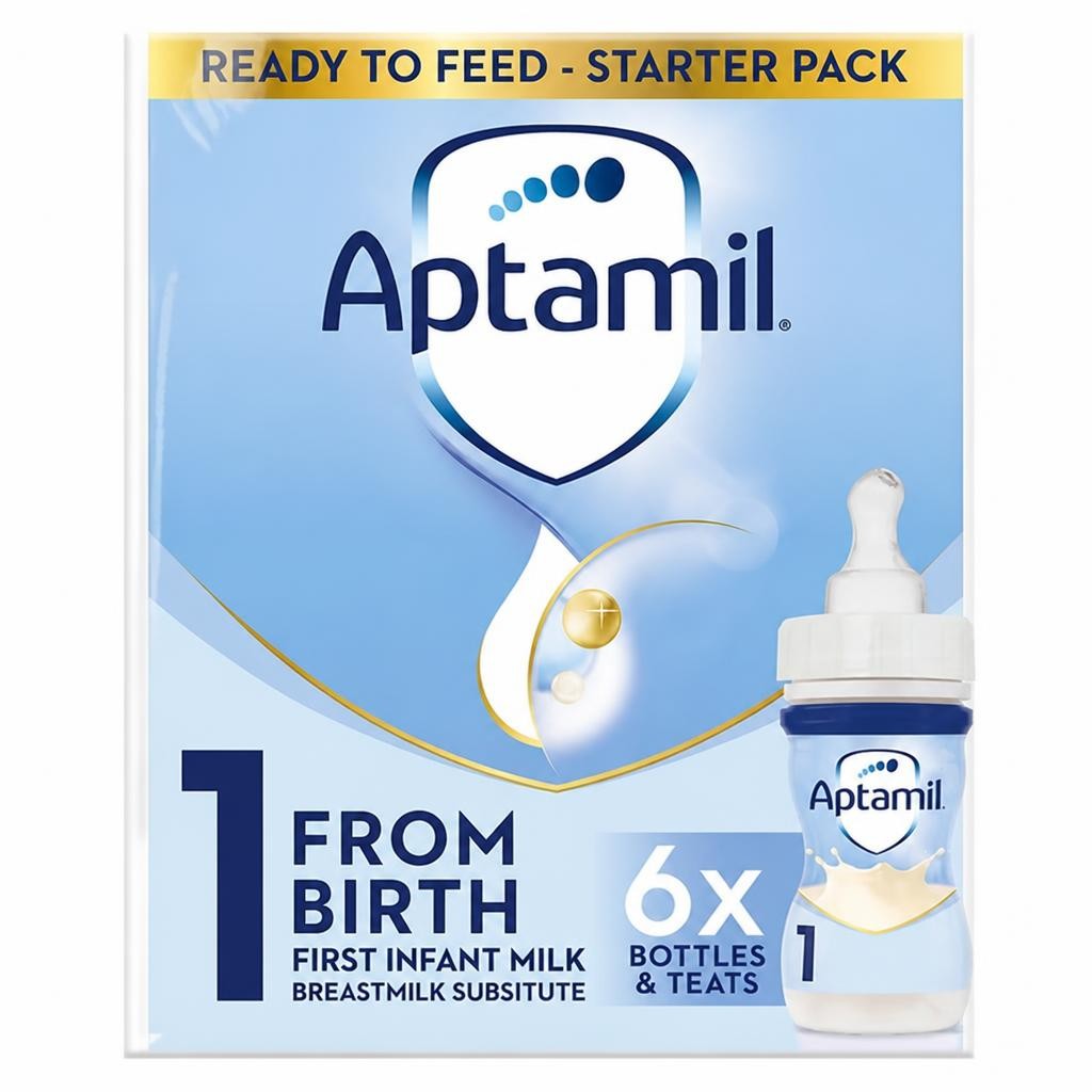 Aptamil 1 First Infant Baby Milk Formula Liquid Starter Pack From Birth Ready To Feed 6x70ml