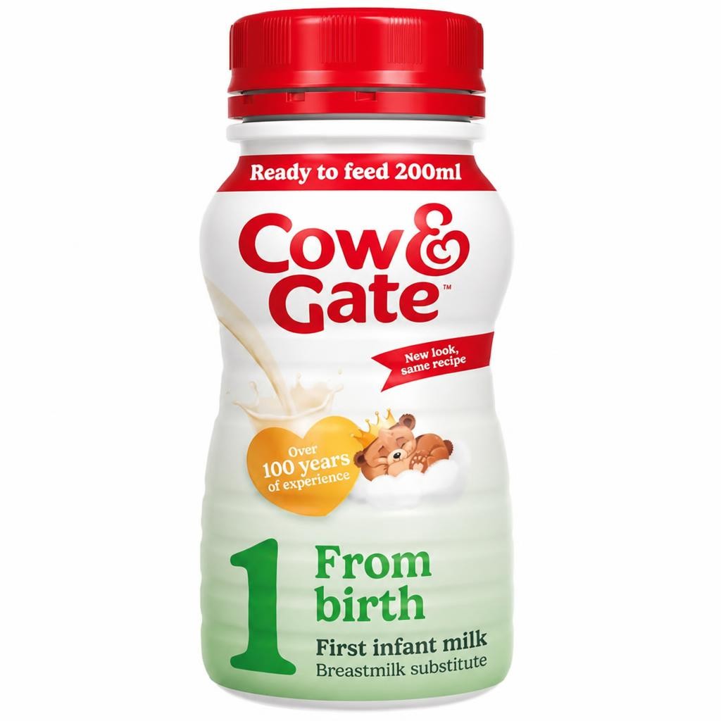 Cow & Gate 1 First Infant Baby Milk Formula Liquid From Birth Ready To Feed 200ml