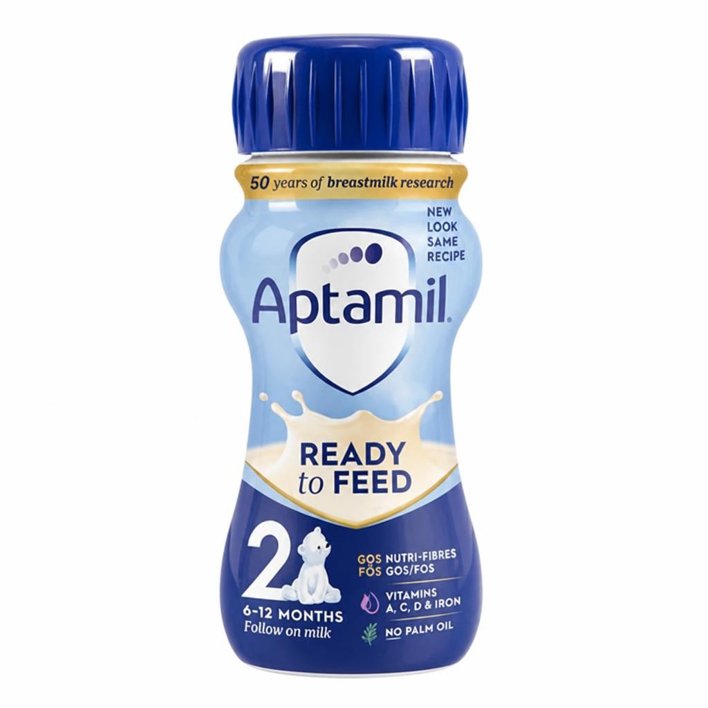 Aptamil 2 Follow On Baby Milk Formula Liquid 6-12 Months Ready To Feed 200ml