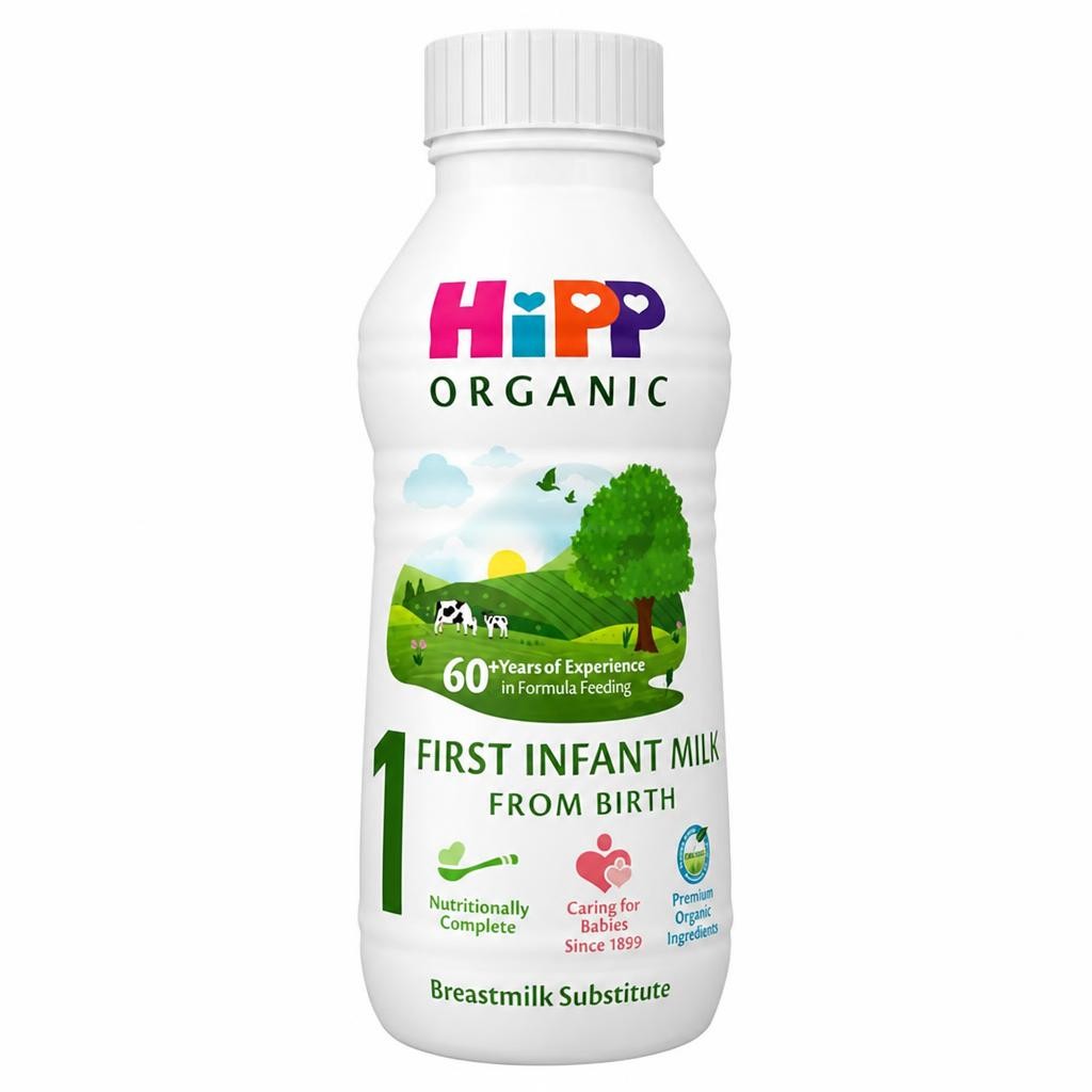 HiPP Organic 1 First Infant Baby Milk Ready to Feed Liquid Formula From Birth 470ml