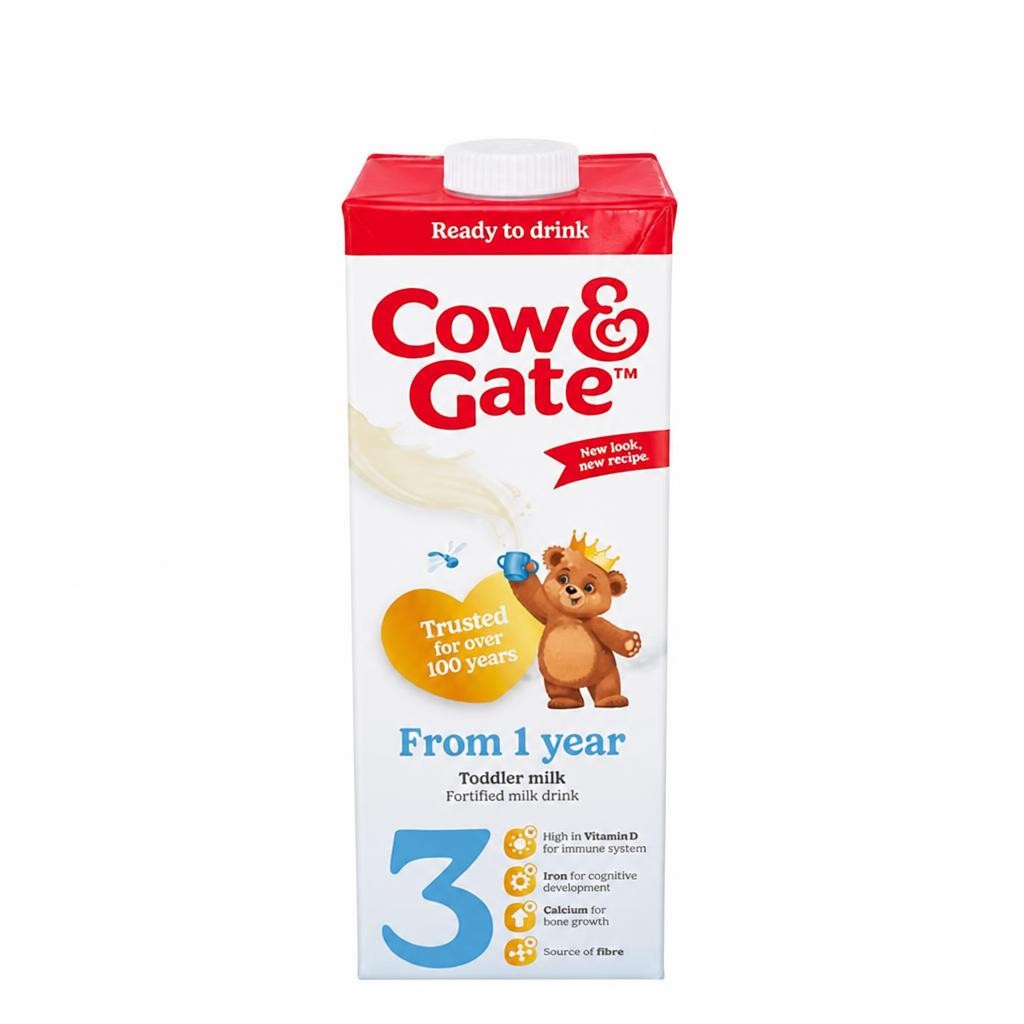 Cow & Gate 3 Toddler Milk Formula Liquid 1+ Years Ready To Feed 1L