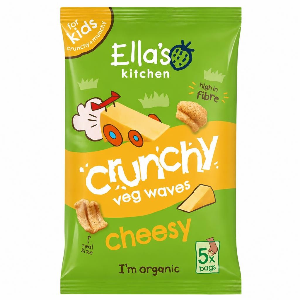 Ella's Kitchen Organic Crunchy Cheesy Pea Crisps Kids Snack Multipack 3+ Years 5x10g