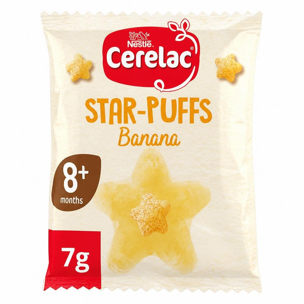 Cerelac Banana Star Puffs Baby Food Snack 8+ Months 7g