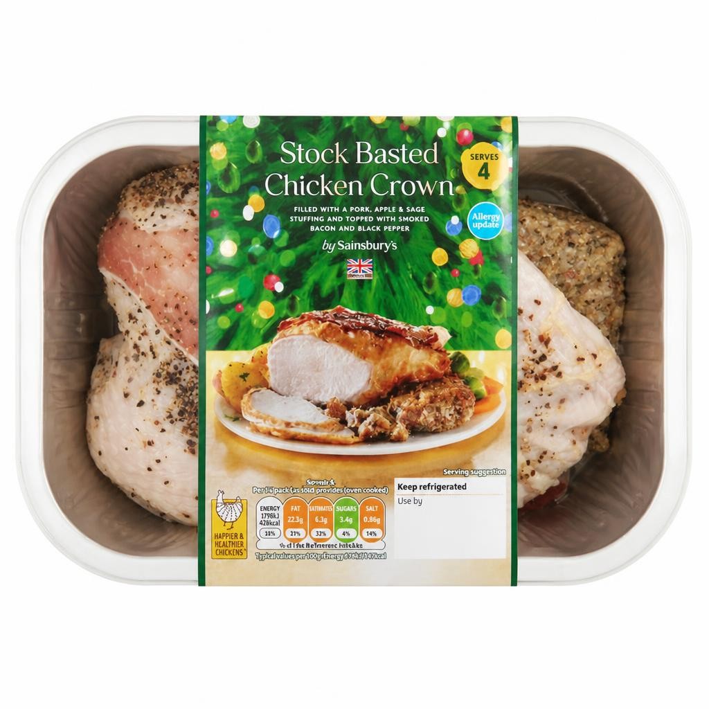Sainsbury's Stock Basted Chicken Crown 950g