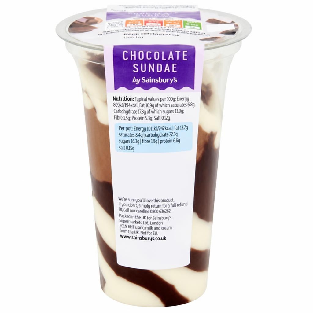Sainsbury's Triple Chocolate Sundae 125