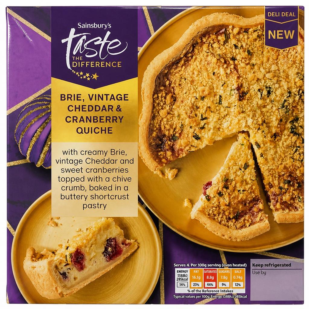 Sainsbury's Brie & Cranberry Quiche, Taste the Difference 400g