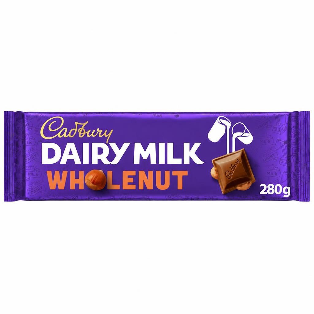 Cadbury Dairy Milk Wholenut Chocolate Block 280g