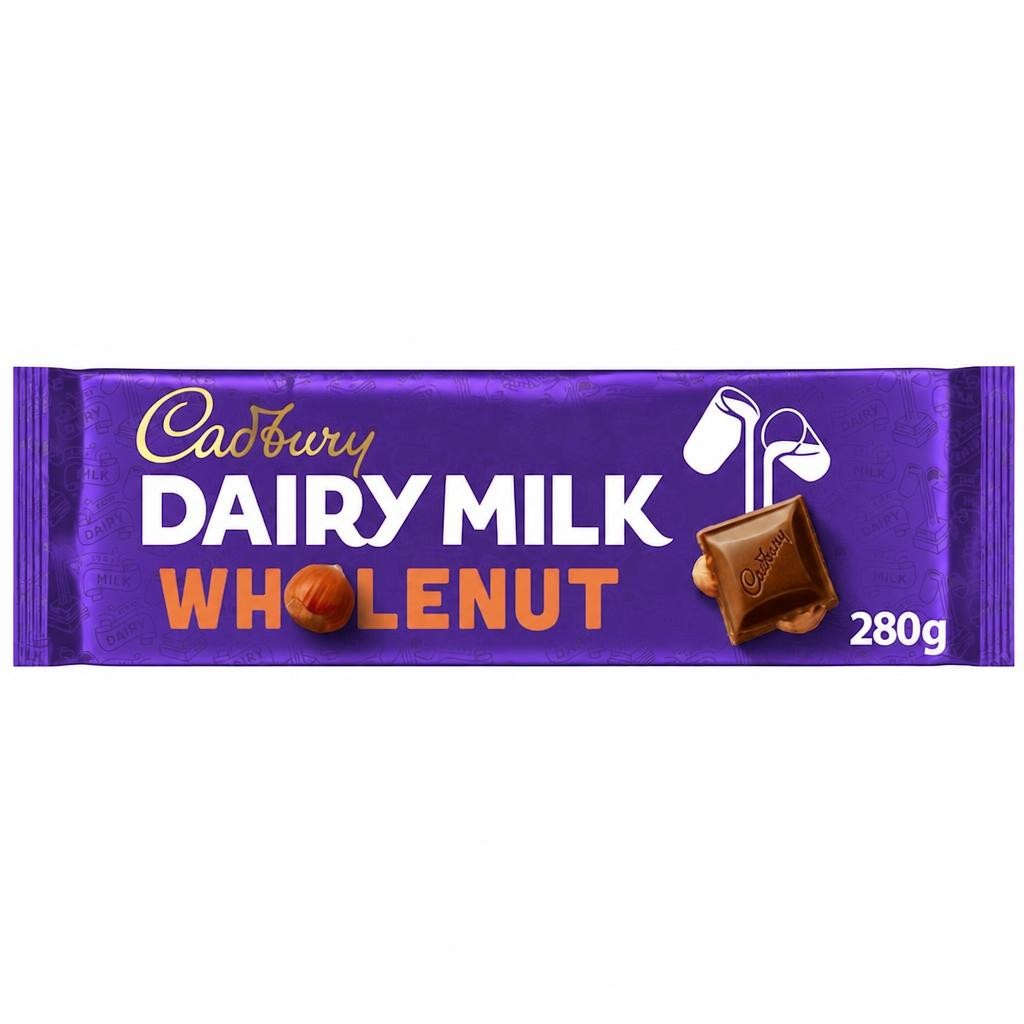 Cadbury Dairy Milk Wholenut Chocolate Block 280g