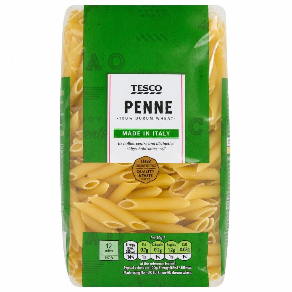 Tesco Penne Pasta Quills 500G