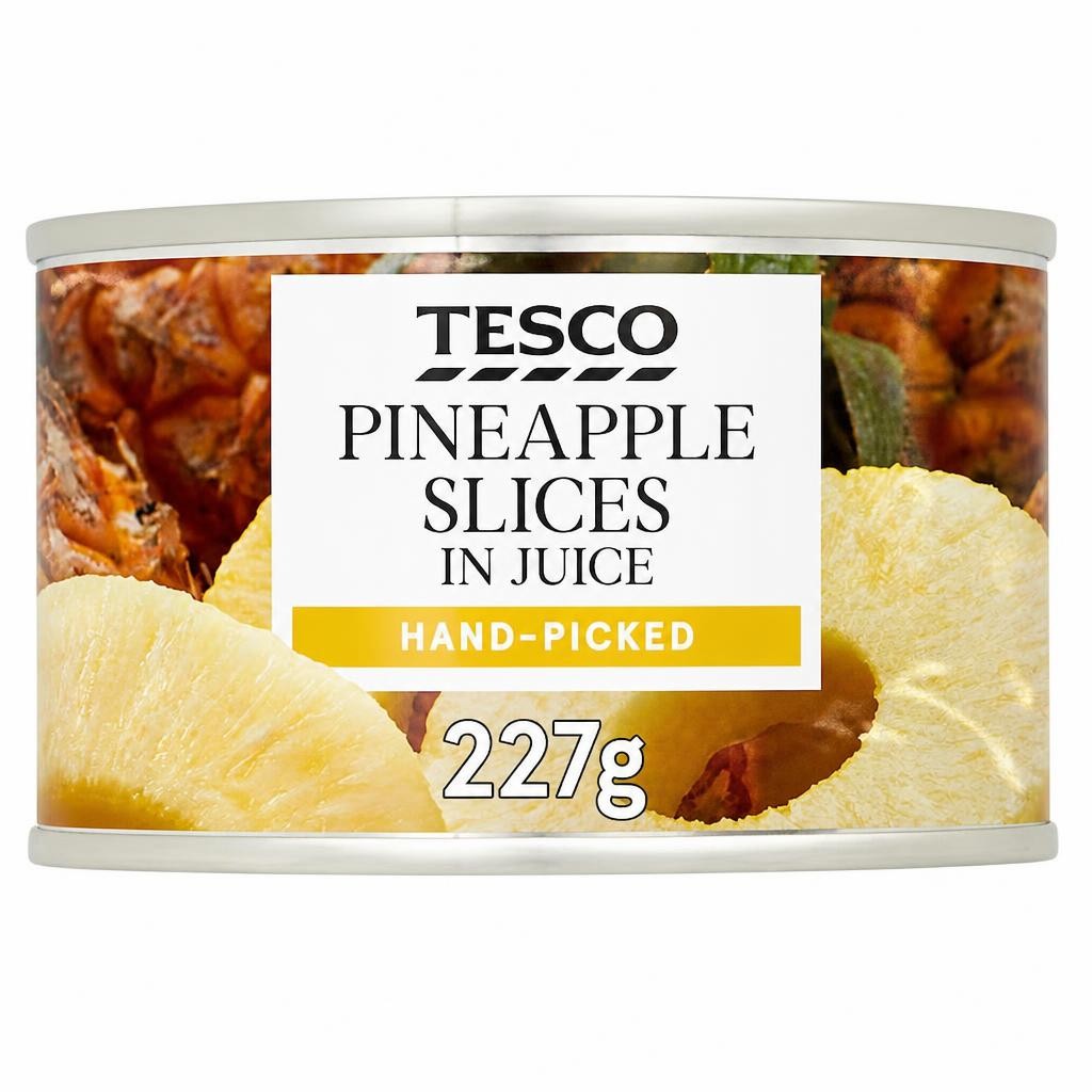 Tesco Pineapple Slices In Juice 227G