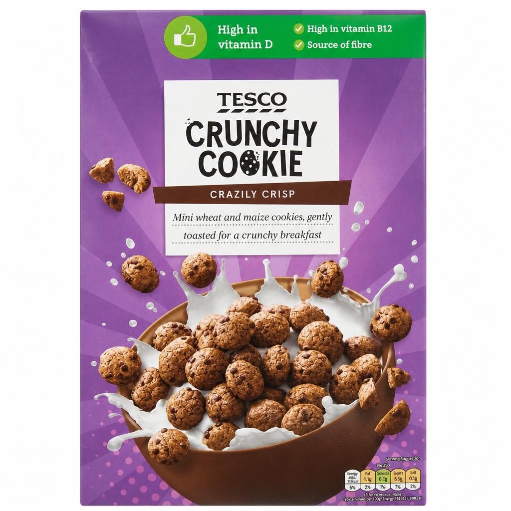 Tesco Crunchy Cookie Cereal 325G