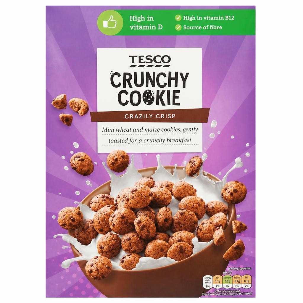 Tesco Crunchy Cookie Cereal 325G