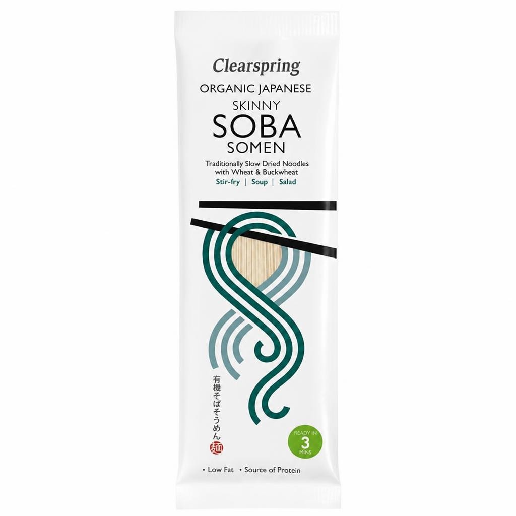 Organic Japanese Skinny Soba Somen Noodles 200g (Clearspring)