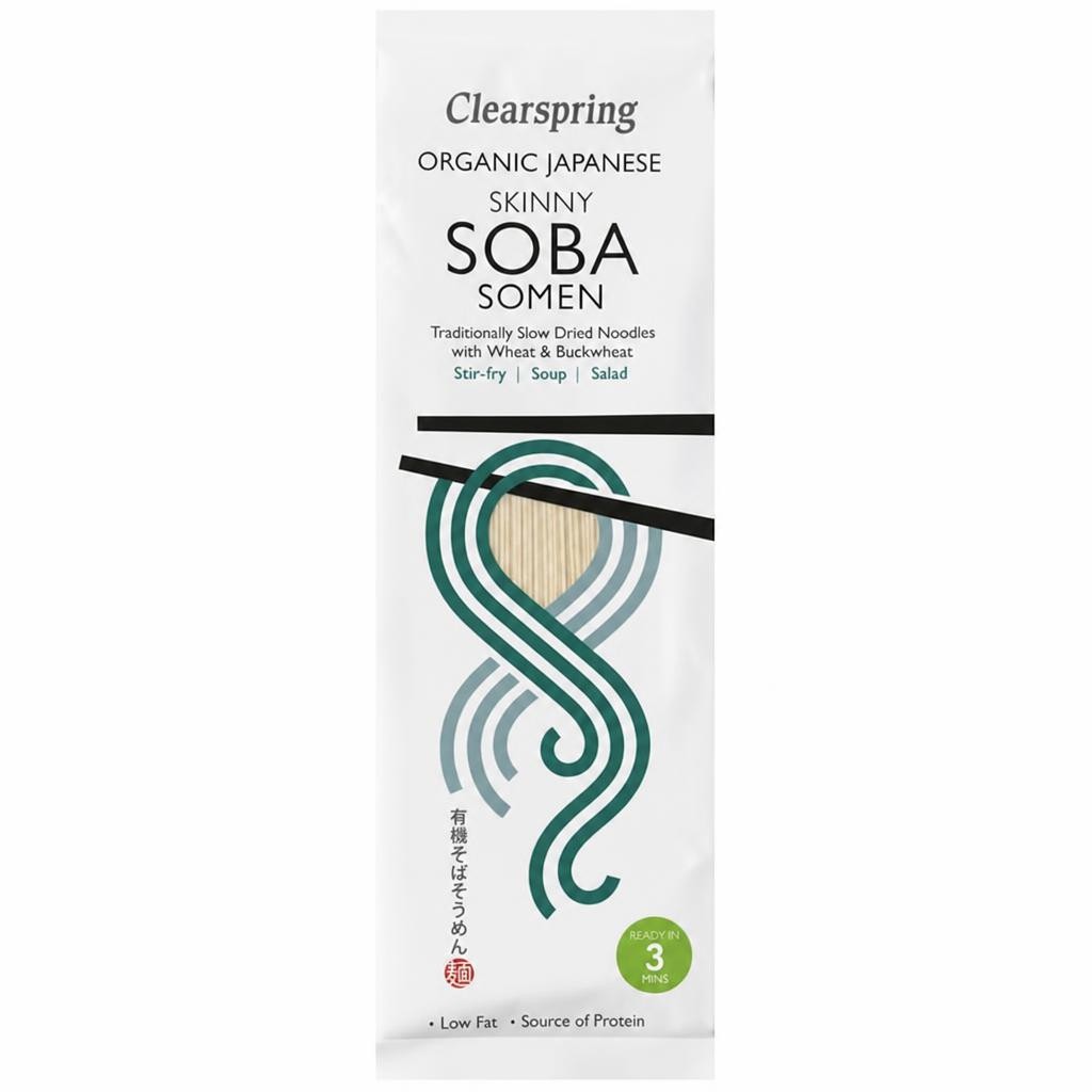 Organic Japanese Skinny Soba Somen Noodles 200g (Clearspring)