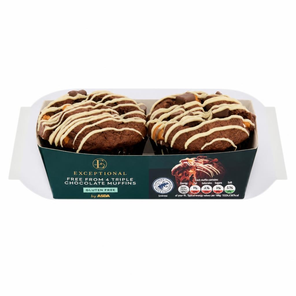 Exceptional By ASDA 2 Free From Triple Chocolate Muffins