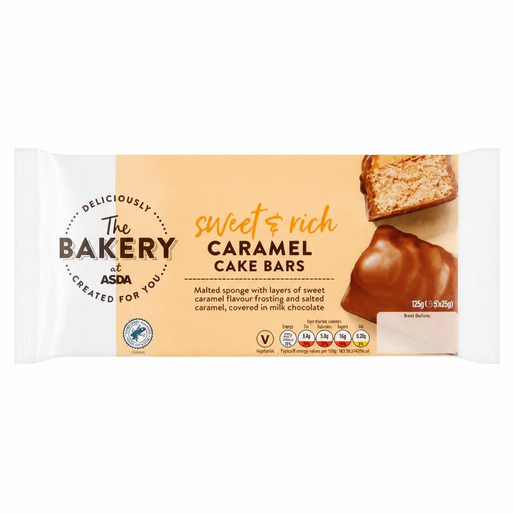 The BAKERY at ASDA The Bakery at  Caramel Cake Bars 5 x 25g (125g)