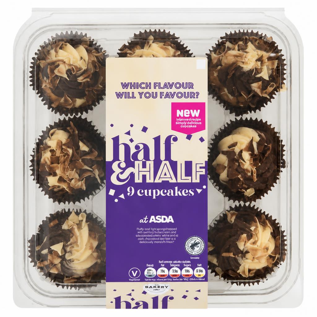 ASDA The Bakery at  Half & Half 9 Cupcakes