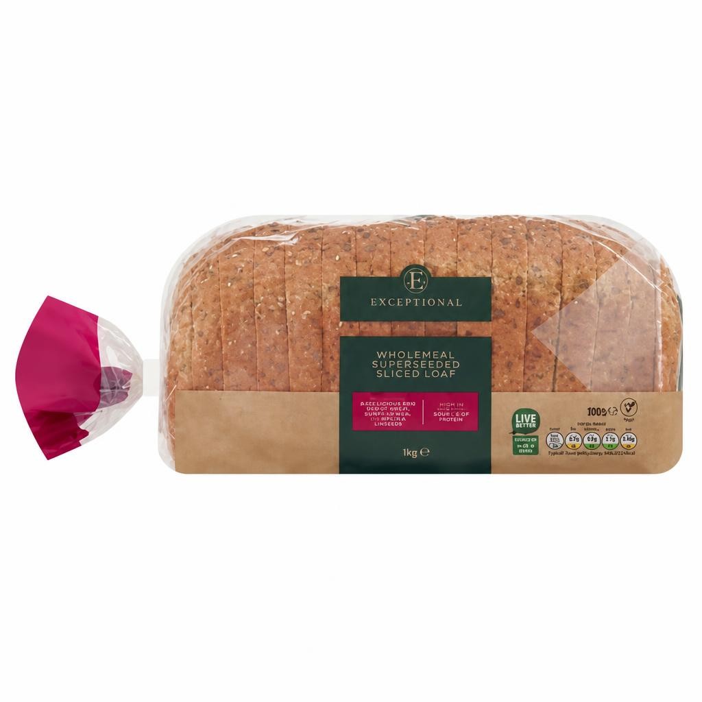 Exceptional by ASDA Wholemeal Superseeded Sliced Loaf 800g