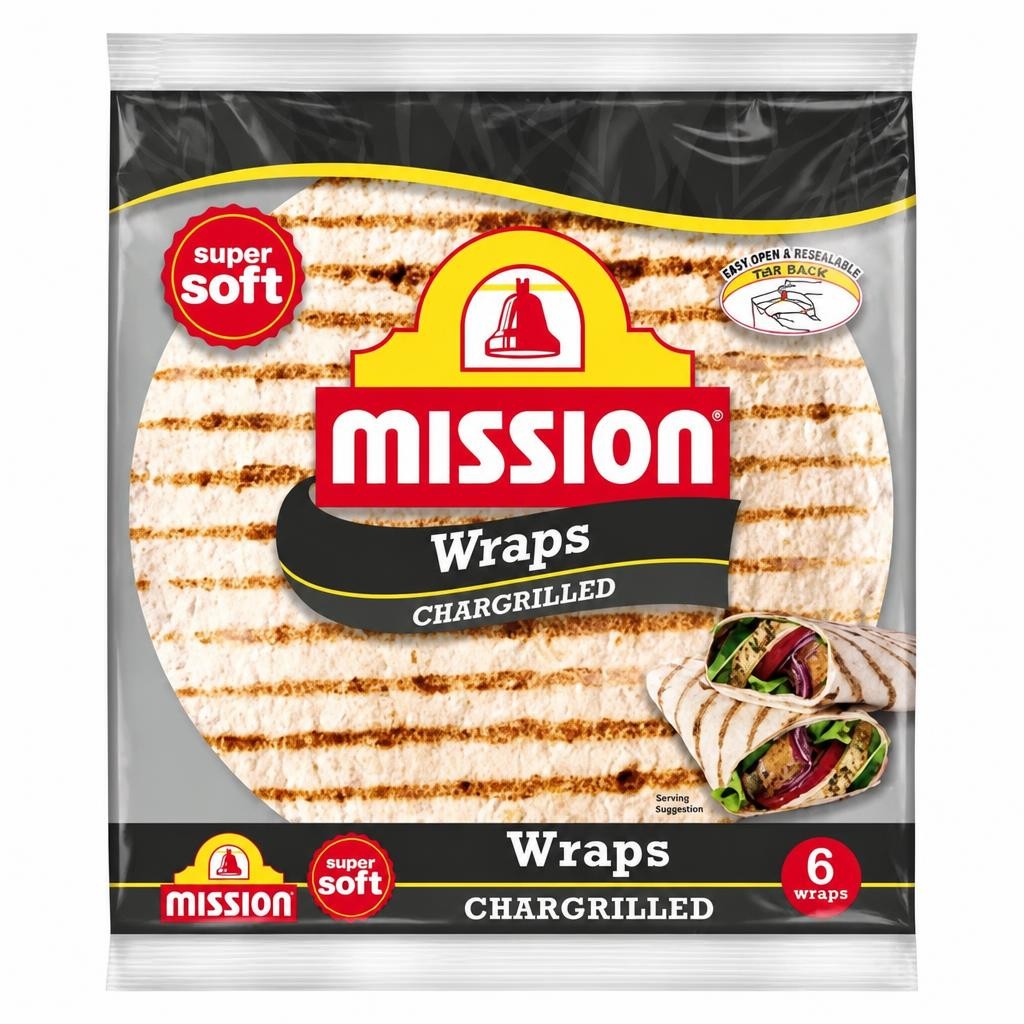 Mission Mission Chargrilled Tortilla Wraps 6 Pack