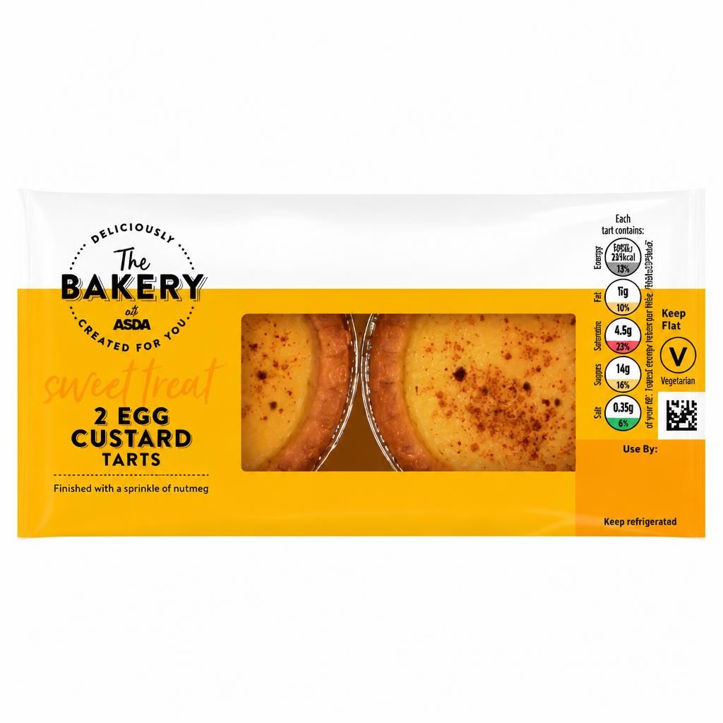 The BAKERY at ASDA 2 Egg Custard Tarts