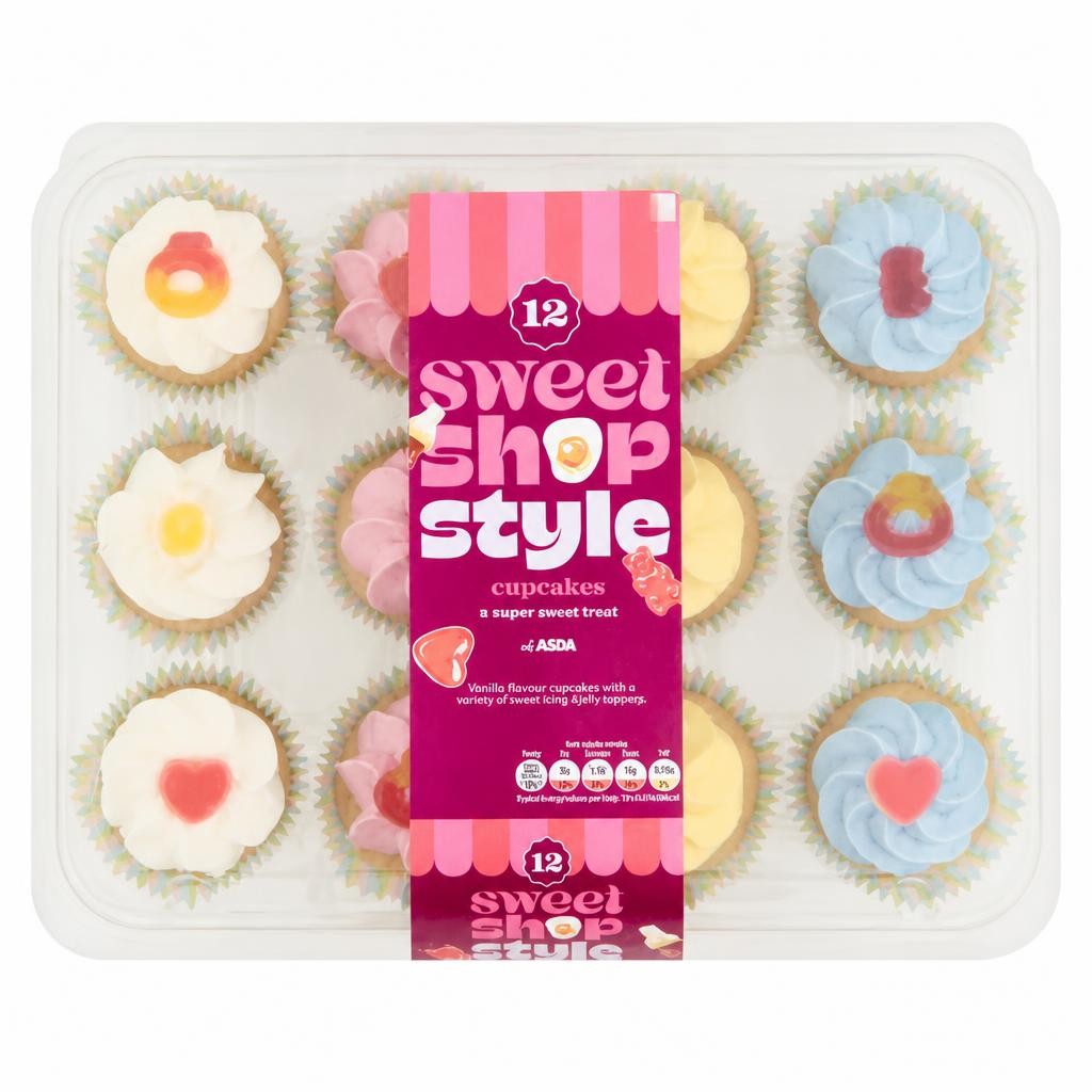 The BAKERY at ASDA 12 Sweet Shop Style Cupcakes