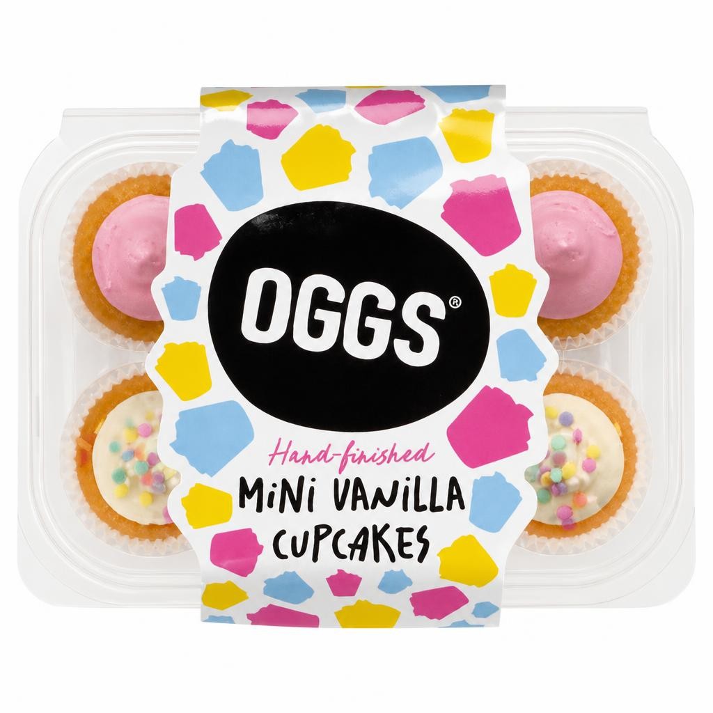Oggs Mini Vanilla Cupcakes with Vanilla Flavour Frosting