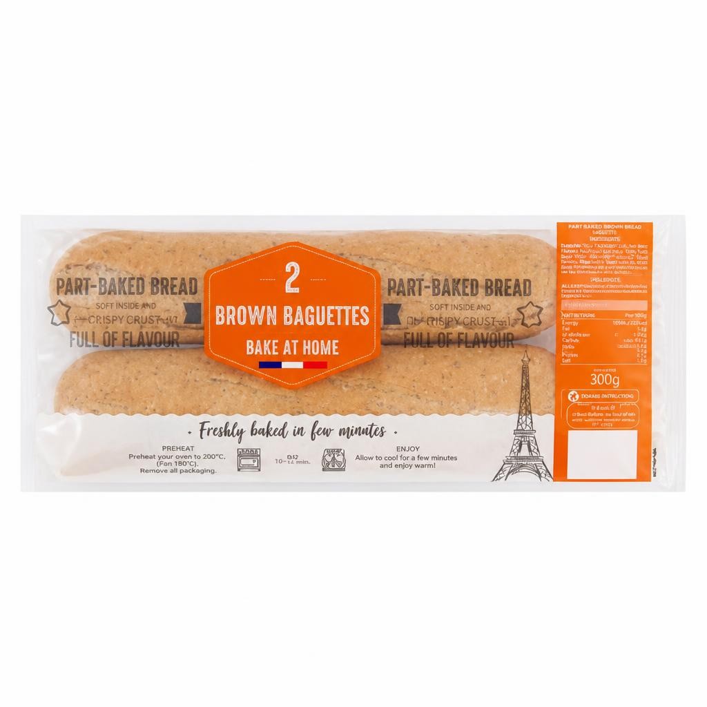 Bake at Home 2 Brown Baguettes 300g