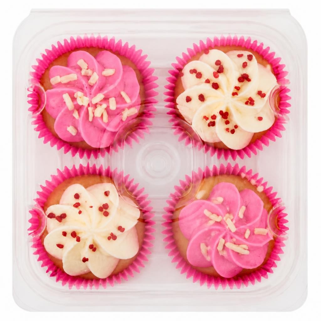 The BAKERY at ASDA 4 Strawberry & Cream Cupcakes