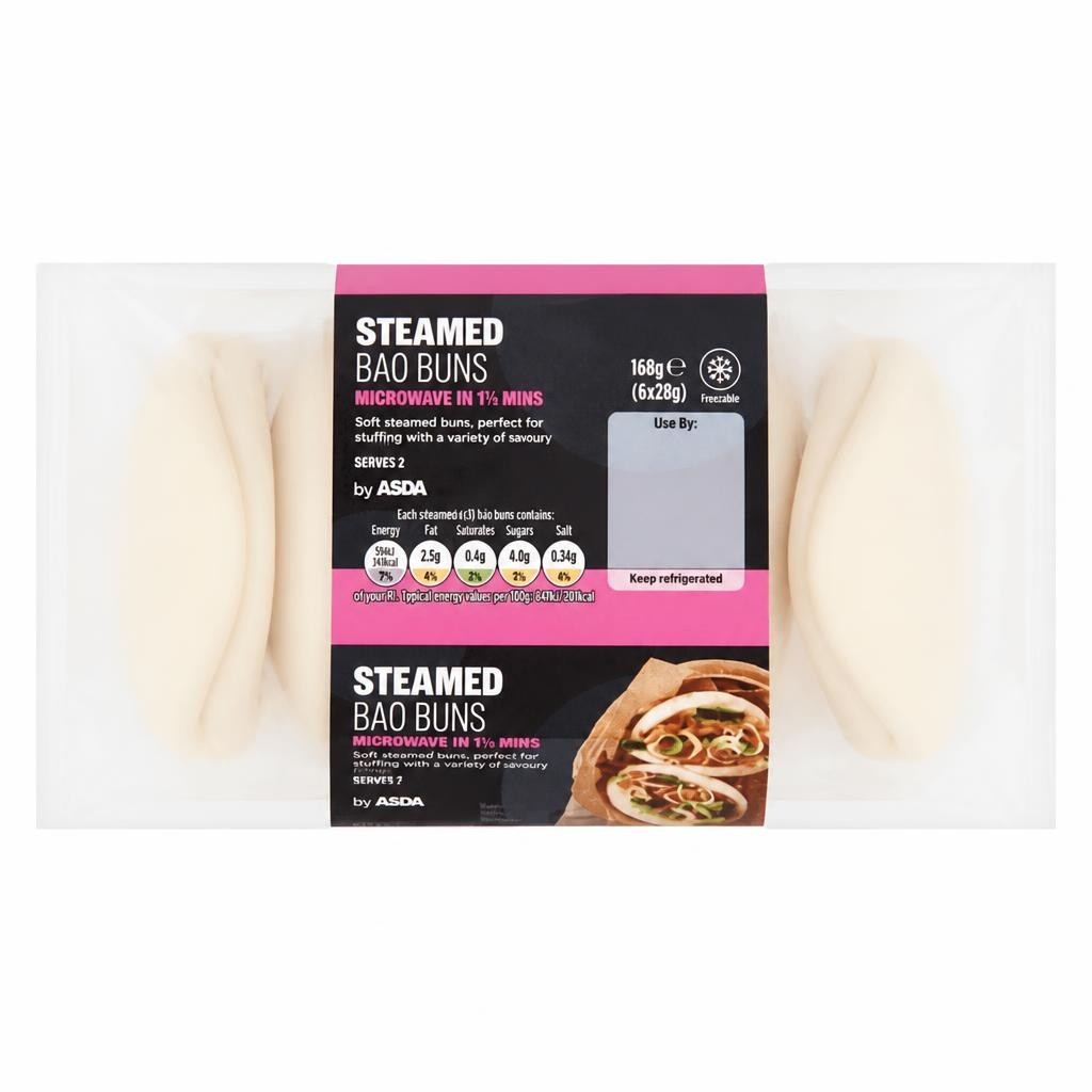 ASDA Steamed Bao Buns 6 x 28g (168g)