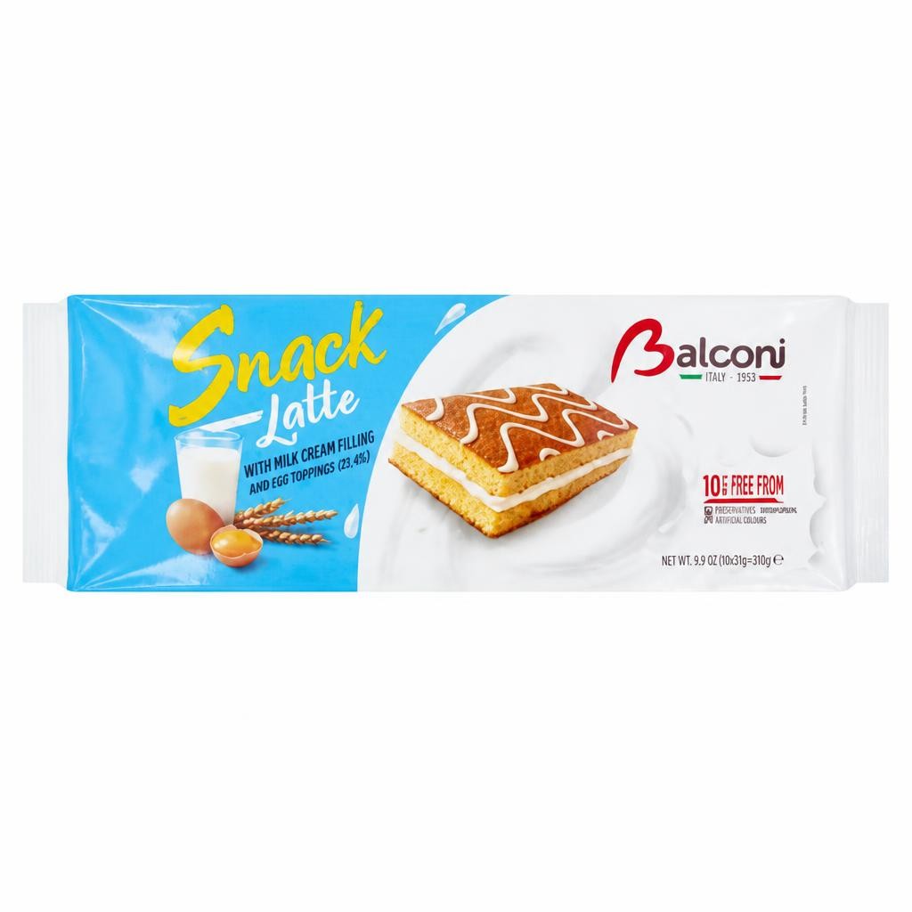 Balconi Snack Latte Milk Cream Filling 10 x 28g (280g)