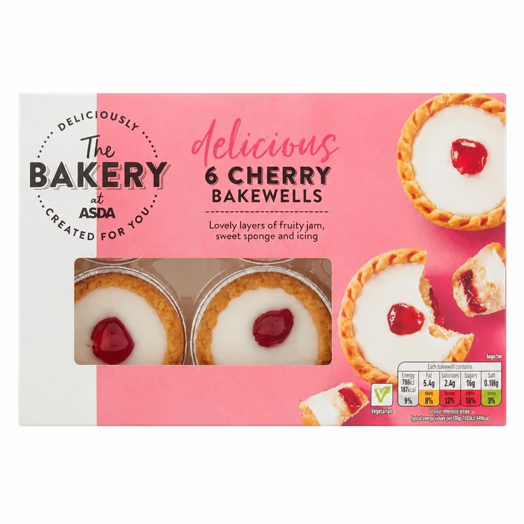 The BAKERY at ASDA 6 Cherry Bakewells