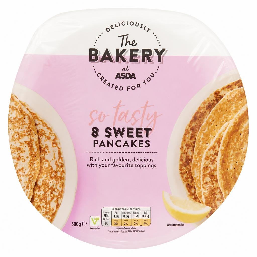 The BAKERY at ASDA The Bakery 8 Sweet Pancakes 500g