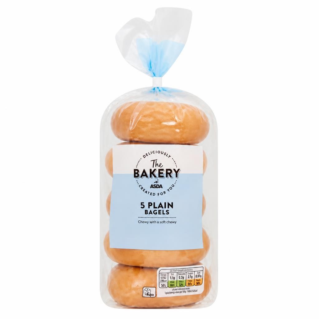 The BAKERY at ASDA The Bakery 5 Plain Bagels