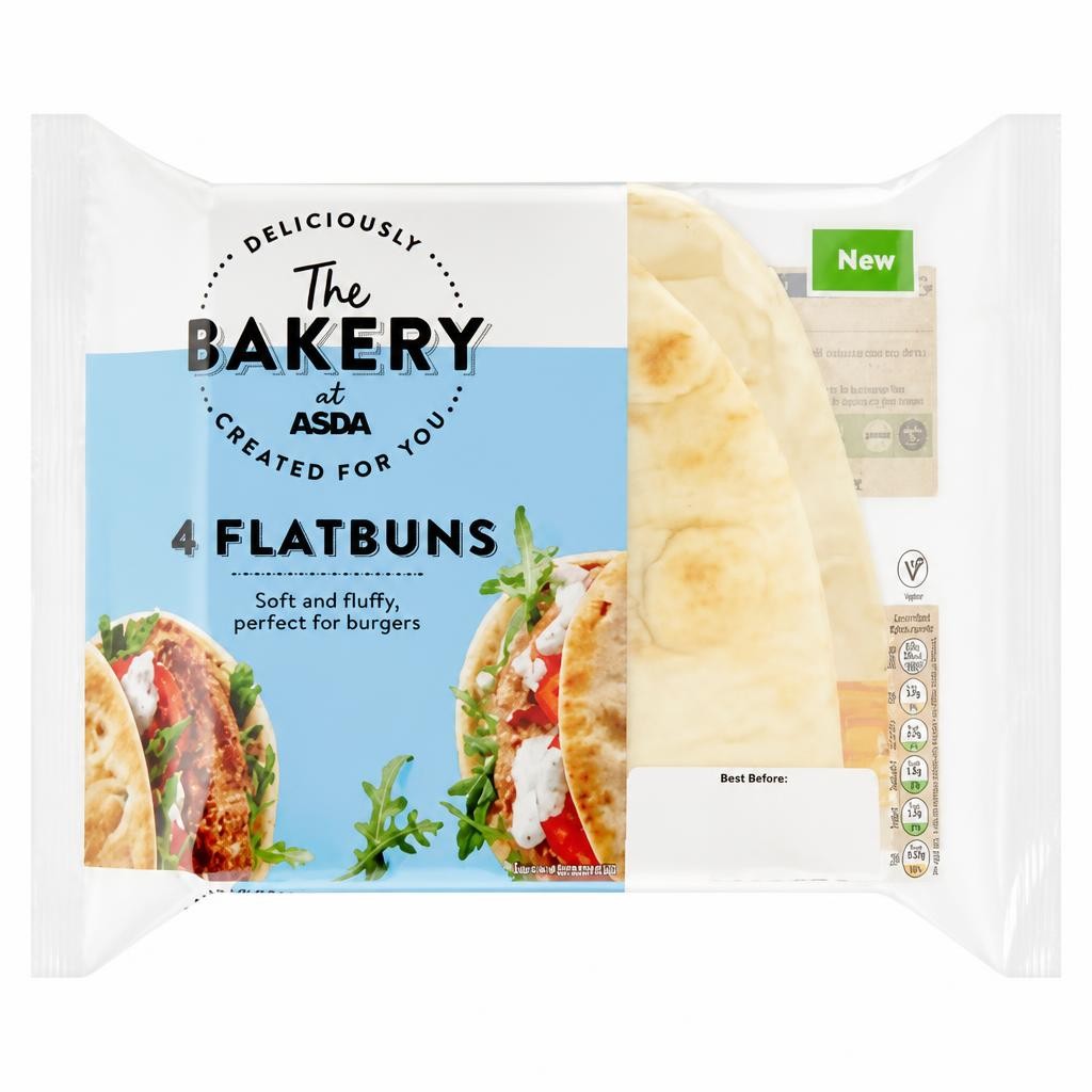 The BAKERY at ASDA The Bakery 4 Flatbuns 300g