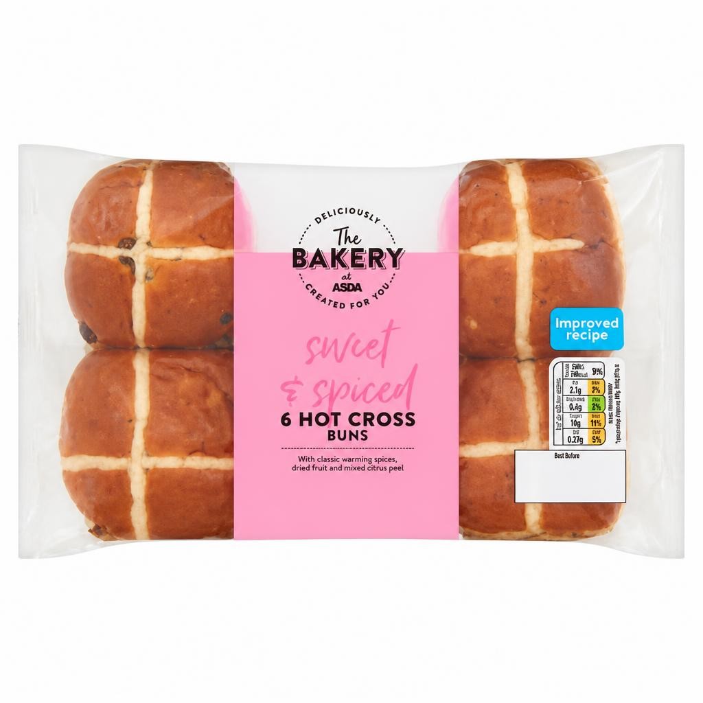 The BAKERY at ASDA 6 Hot Cross Buns