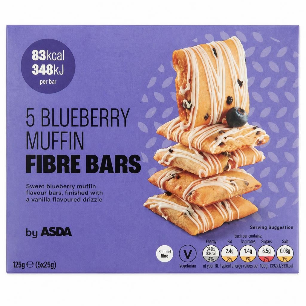 ASDA Blueberry Muffin Fibre Bars 5 x 24g (120g)