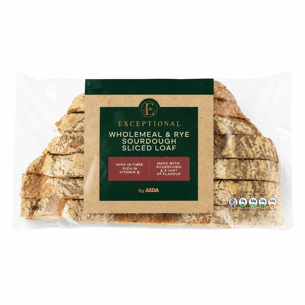 Exceptional by ASDA Wholemeal & Rye Sourdough Sliced Loaf 500g