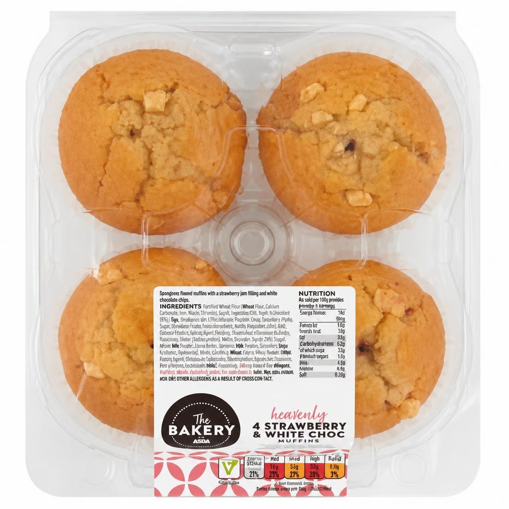 The BAKERY at ASDA The Bakery at  4 Strawberry & White Choc Muffins