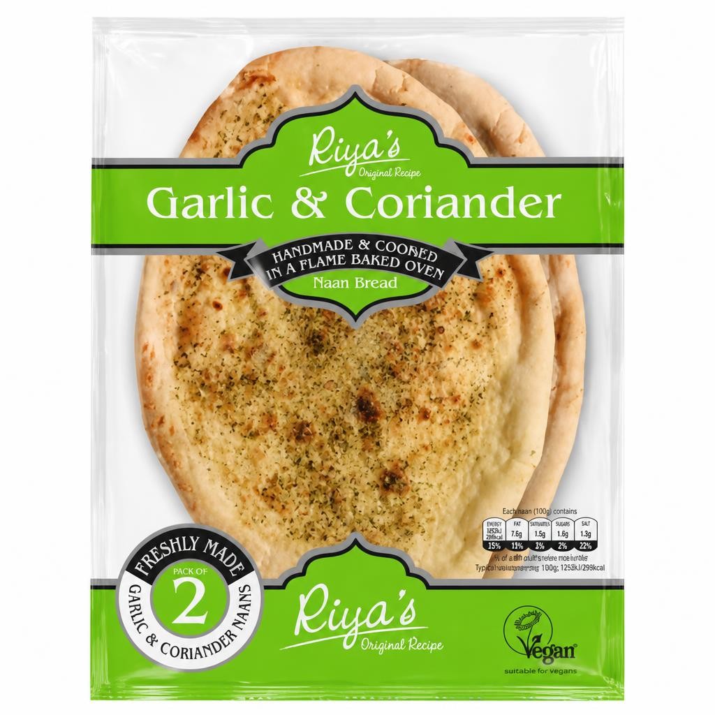 Riya's Original Recipe 2 Garlic & Coriander Naan Bread
