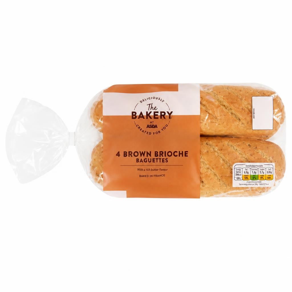 The BAKERY at ASDA The Bakery at  4 Brown Brioche Baguettes 340g
