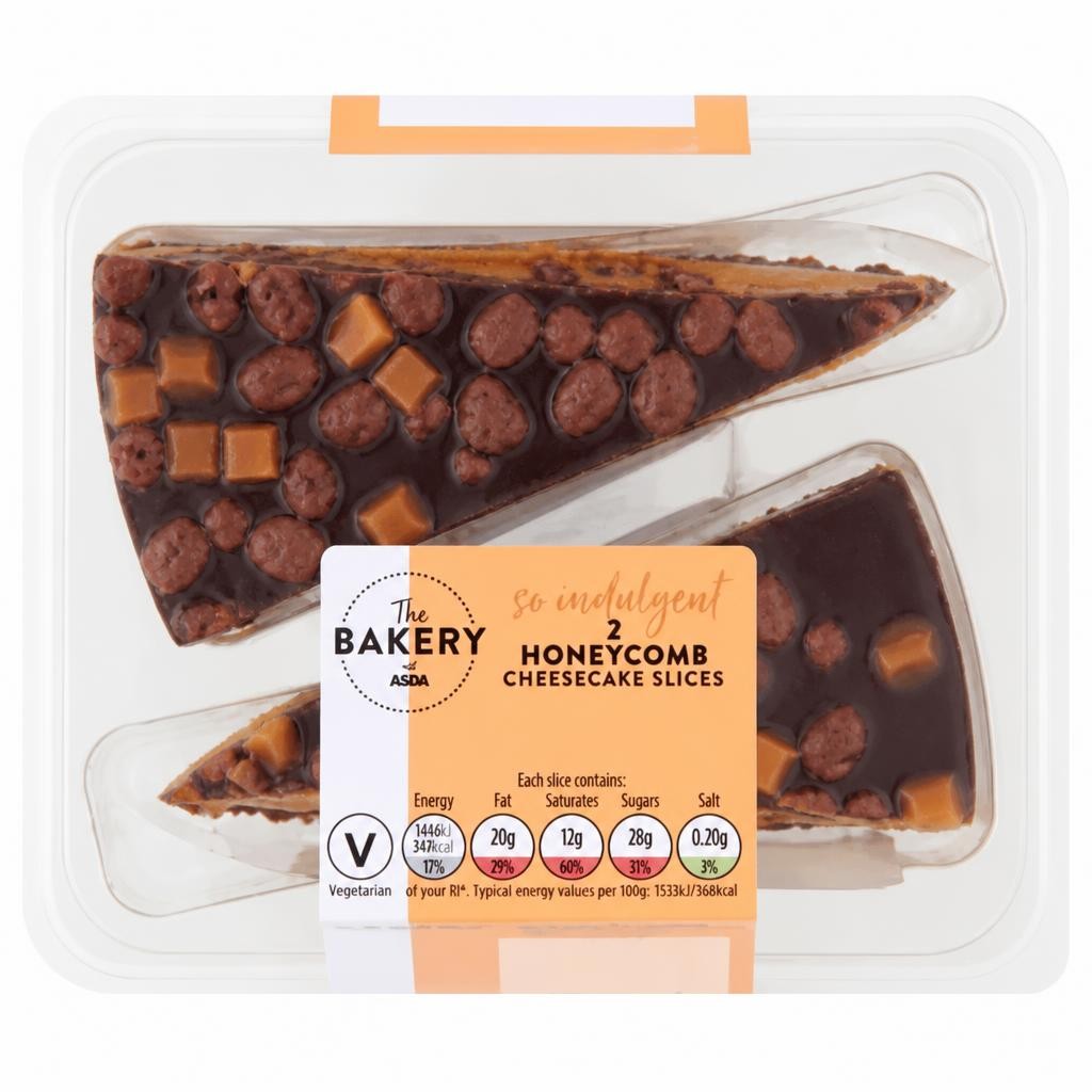 The BAKERY at ASDA The Bakery at  Honeycomb Cheesecake Slices 2 x 95g (190g)