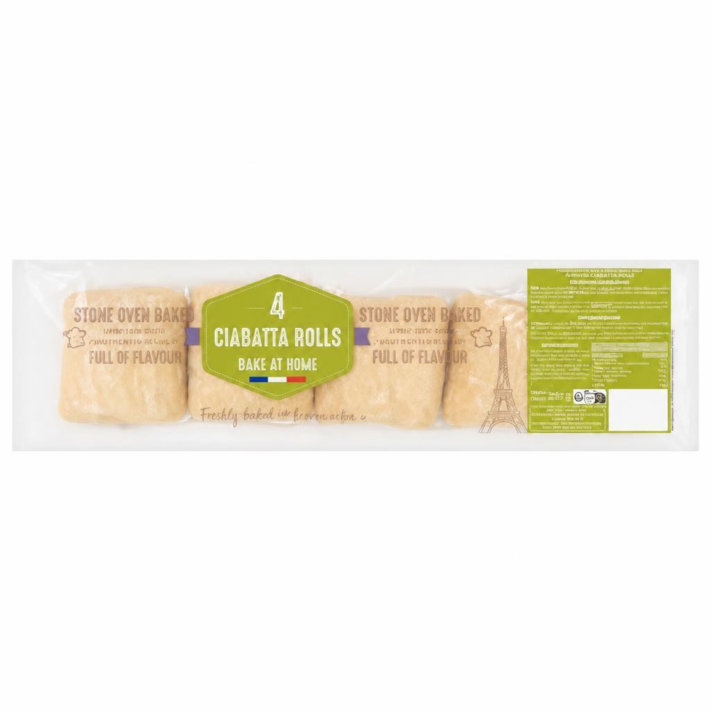 Bake at Home 4 Ciabatta Rolls 250g