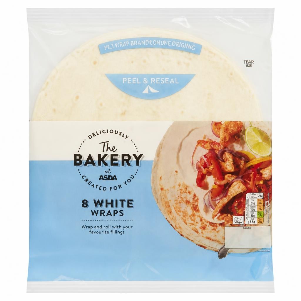 The BAKERY at ASDA The Bakery 8 White Wraps 488g