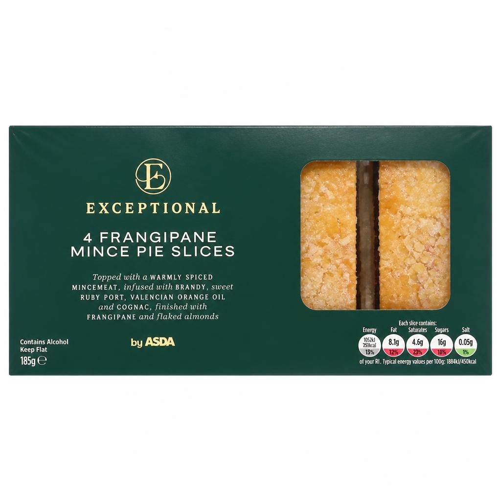 Exceptional by ASDA Exceptional 4 Frangipane Mince Pie Slices 185g